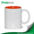 Fuente de la fábrica de SUNMETA tazas de color interior cerámica sublimación de 11 oz